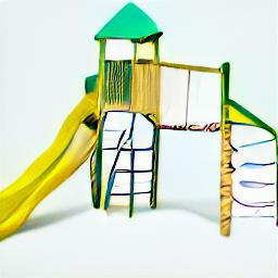 generated: a jungle gym with three kids on it #4